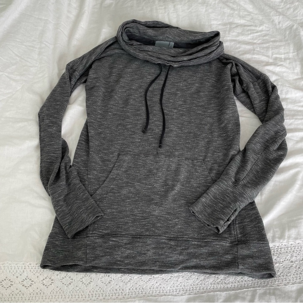 Atheta SMALL Studio Cowl Neck Pullover Sweatshirt Heathered gray